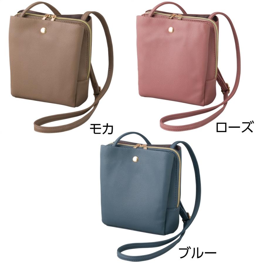 婦人軽量フェイクレザーショルダーバッグ 821949 高級感のあるフェイクレザーを使用しました。軽量なので肩らくらく！　ケアファッション | ケアファッション・アクティブ | 01