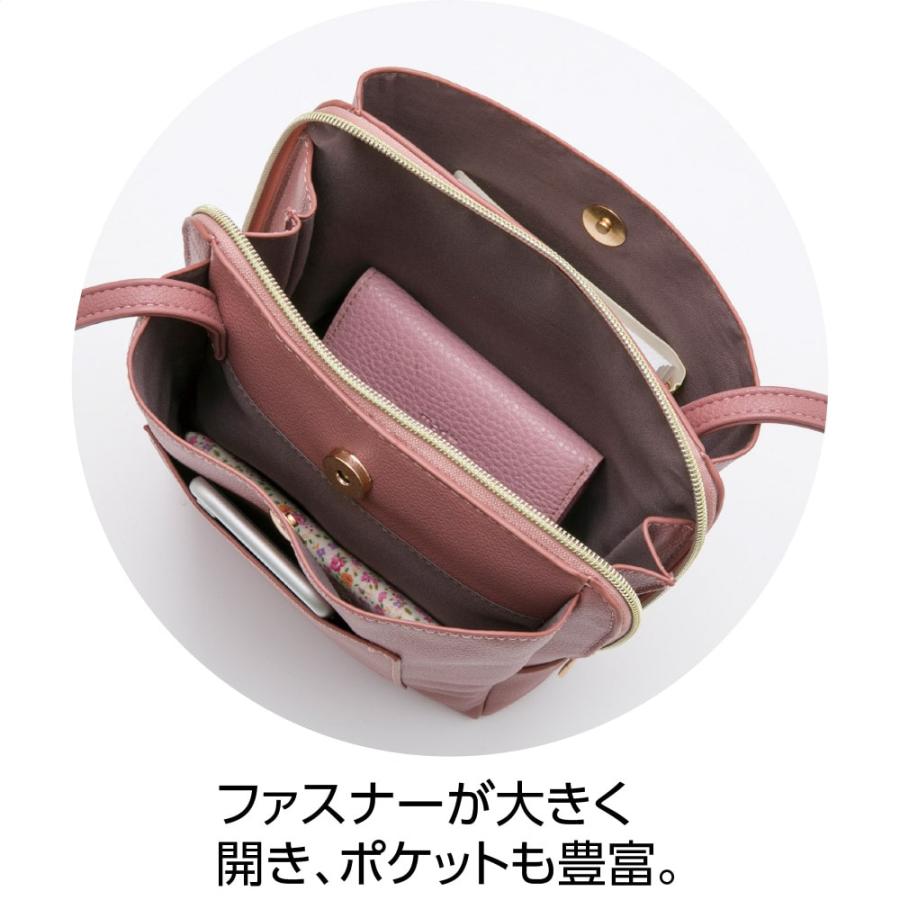 婦人軽量フェイクレザーショルダーバッグ 821949 高級感のあるフェイクレザーを使用しました。軽量なので肩らくらく！　ケアファッション | ケアファッション・アクティブ | 04