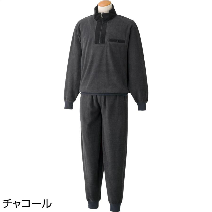 ケアファッション・アクティブ 紳士フリースハーフジップ上下スーツ