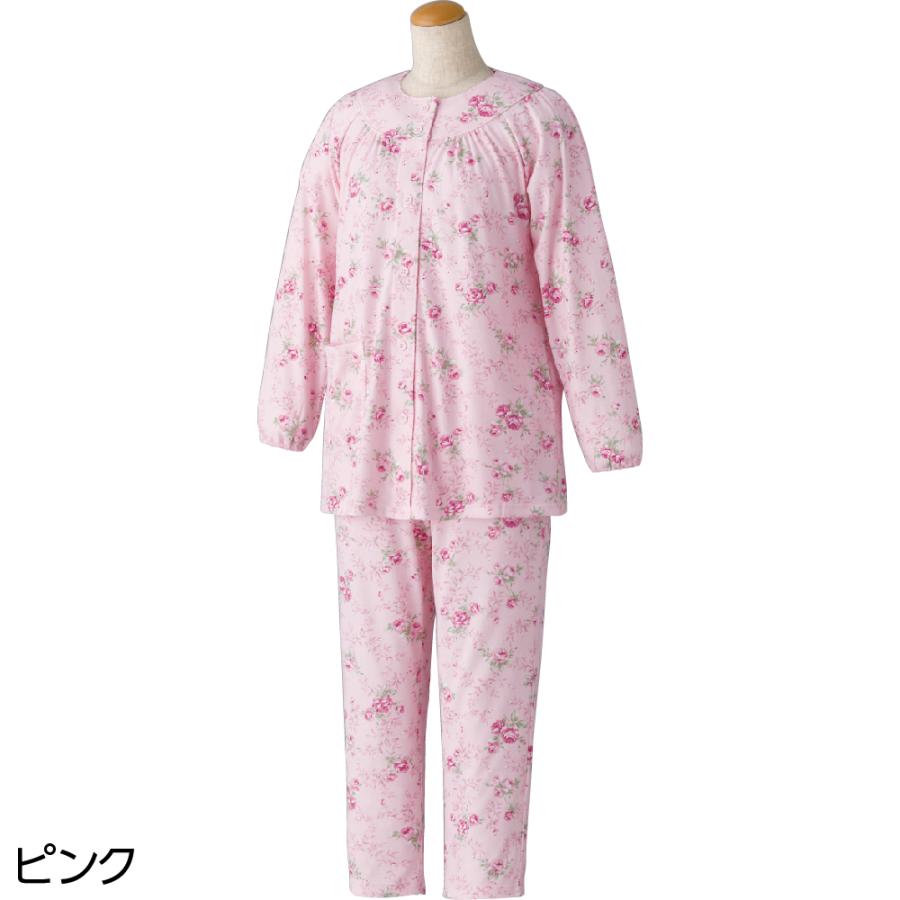 婦人ワンタッチパジャマ 89266 【S〜LL】 午前注文〜当日出荷!送料無料1年を通して、快適な着心地　 ケアファッション |  | 04