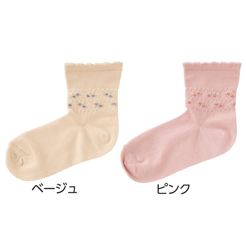 婦人らくらくフィットクルーソックス(花柄) 89611 　ま先ゆったりズレがでにくい設計　【3色から選択】 ケアファッション | ケアファッション・アクティブ | 02