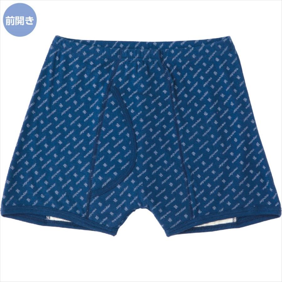 紳士安心快適プリントニットトランクス【吸水量100cc】 89822 ネイビー・ブラック　M/L/LL すばやく吸水してベタつかずいつもサラサラ　ケアファッション　 | ケアファッション・アクティブ | 01