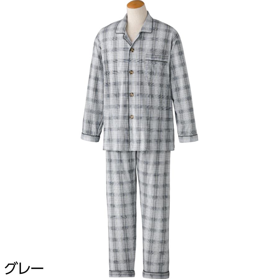 紳士大きめボタン天竺パジャマ 97606 薄くて横方向に伸縮性のある天竺ニット 　ケアファッション | ケアファッション・アクティブ | 04