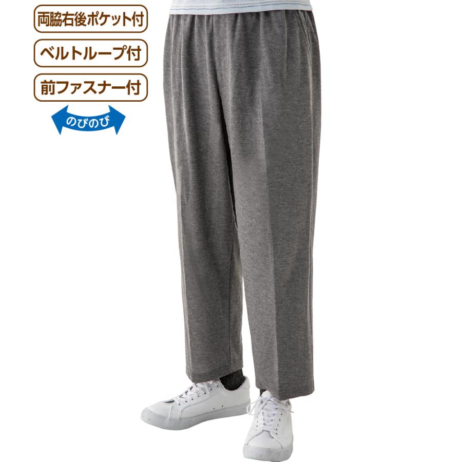 紳士天竺ストレートパンツ 98489裏地がメッシュ調でサラッとした肌