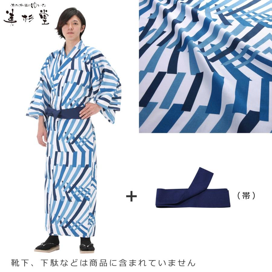 美杉堂 旅館浴衣 温泉浴衣 寝巻き ルームウェア 帯付き 2点セット ジャパネスク 組み木 くみき 綿100 日本製 A 0004 ホワイトベアファミリー Yahoo 店 通販 Yahoo ショッピング