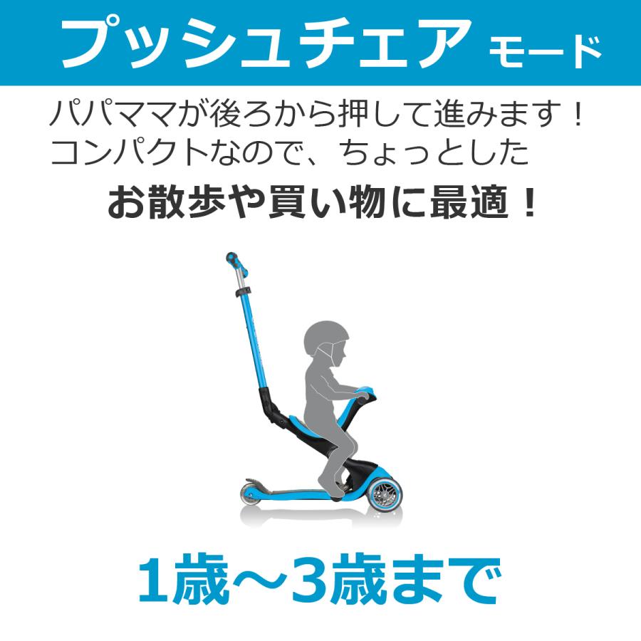 キックスクーター 子供 1歳 手押し棒付き グロッバー ゴーアップ 3WAY アンティークブルー キックボード 三輪車 GLOBBER｜whitebear-family｜08