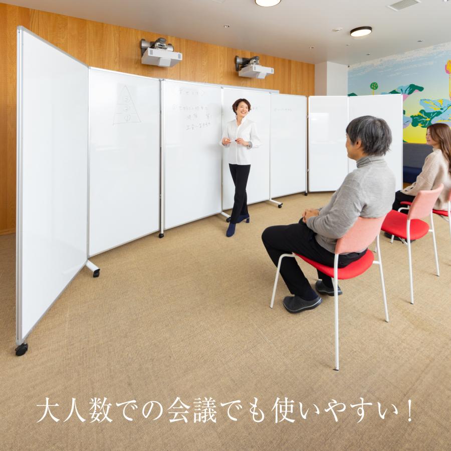ホワイトボード 事務所 オフィス マグネット対応 脚付き 4連 