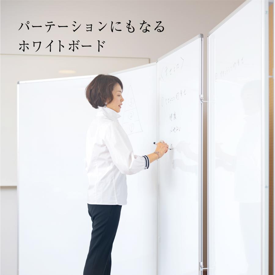 ホワイトボード 事務所 オフィス マグネット対応 脚付き 7連 