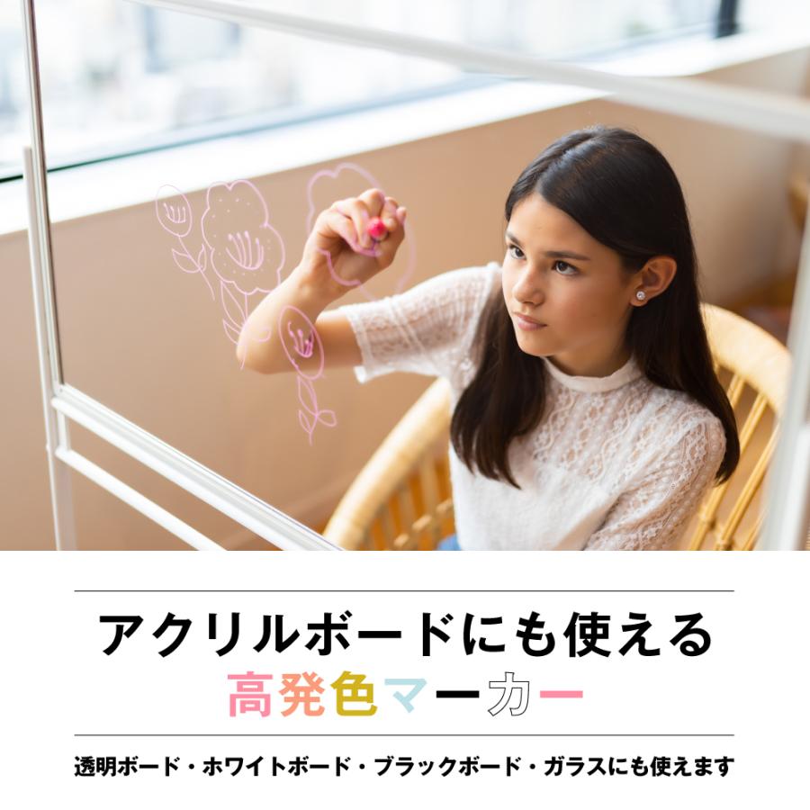 グラスボードマーカー 透明アクリルパネル パーティション ホワイト 