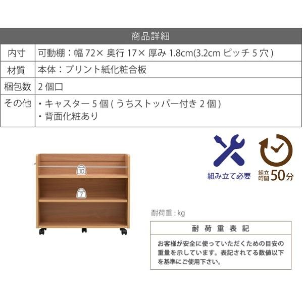 【法人様限定】 キャスター付き 収納 押入れ ラック 本棚 4個セット 幅19.5 奥行78 .5 隙間 スリム ワゴン 棚 3段 大容量 CD DVD 本 漫画 整理 収納 スライド_12