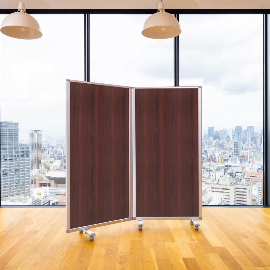 高級 デラックス パーテーション 木目調 2連 パーテション