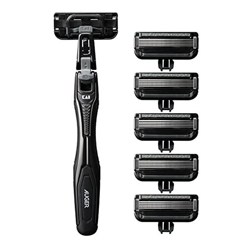 AUGER 5枚刃 カミソリ コンボパック ホルダー+替刃 6個付 (貝印(Kai Corporation の商品画像