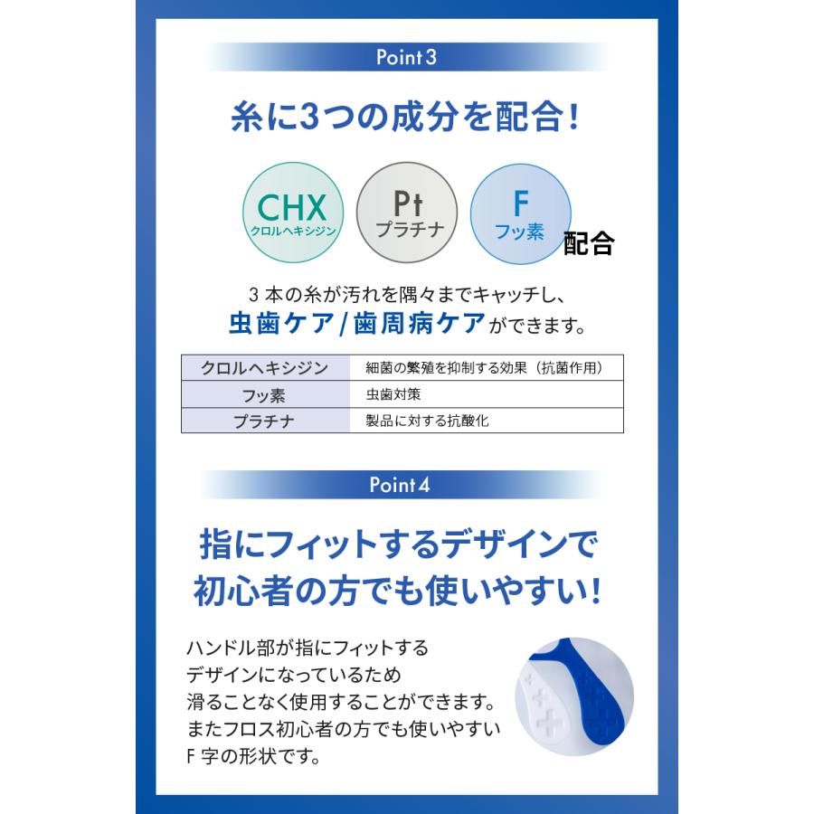 【5/18- 最大20%OFF】デンタルフロス ホワイトエッセンス フロスエフトリオ F字 フロス 歯 クロルヘキシジン フッ素 ナノプラチナ 配合 歯 虫歯 予防 口臭 対策｜whiteessence-shop｜09