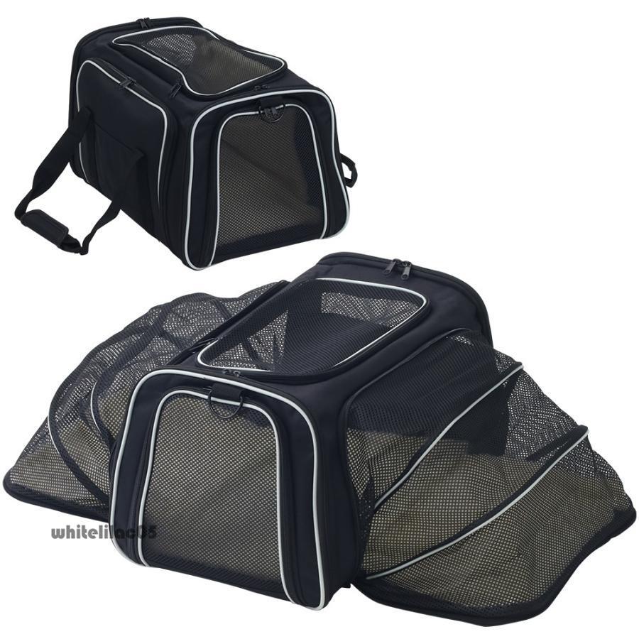 メッシュレザーペットキャリーバッグ ペットキャリーバッグ 拡張 猫 犬 肩掛け ペットキャリーケース