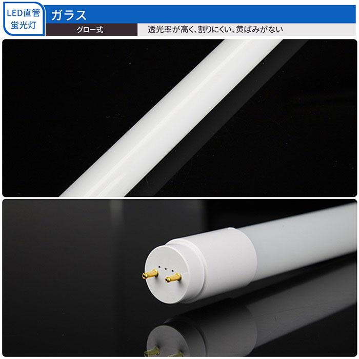 LED蛍光灯 40W型 直管 120cm グロー式 工事不要 ガラス 飛散防止 昼白色 2400LM 19W led照明 取付簡単 200本入れ 送料無料の画像