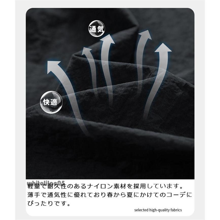 半袖パーカー メンズ アノラック ハーフジップ ナイロン