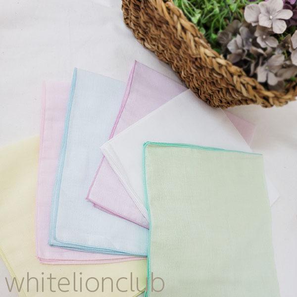 ガーゼハンカチ カラーハンカチ 大判 2重ガーゼ 日本製 約38cm×38cm