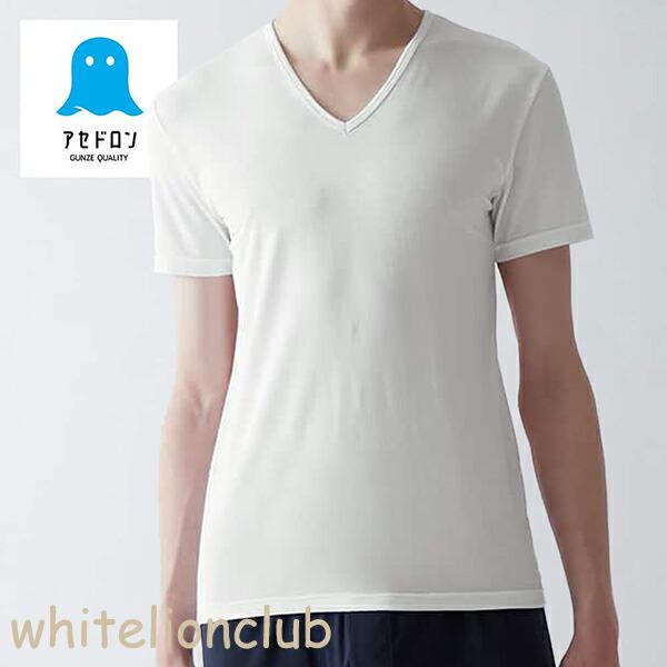 GUNZE（グンゼ） アセドロン Tシャツ Vネック 吸汗速乾 抗菌防臭 M/L