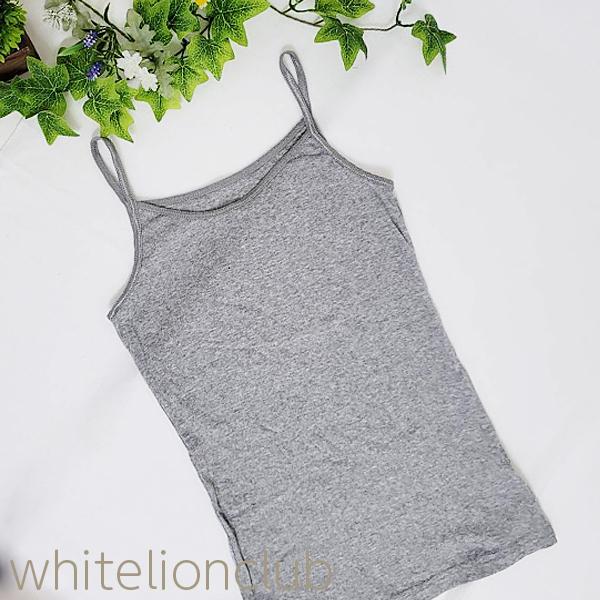 グレー&ホワイト キャミソール 2枚セット フリーサイズ キャミソール 6枚セット 綿100% インナーシャツ レディース