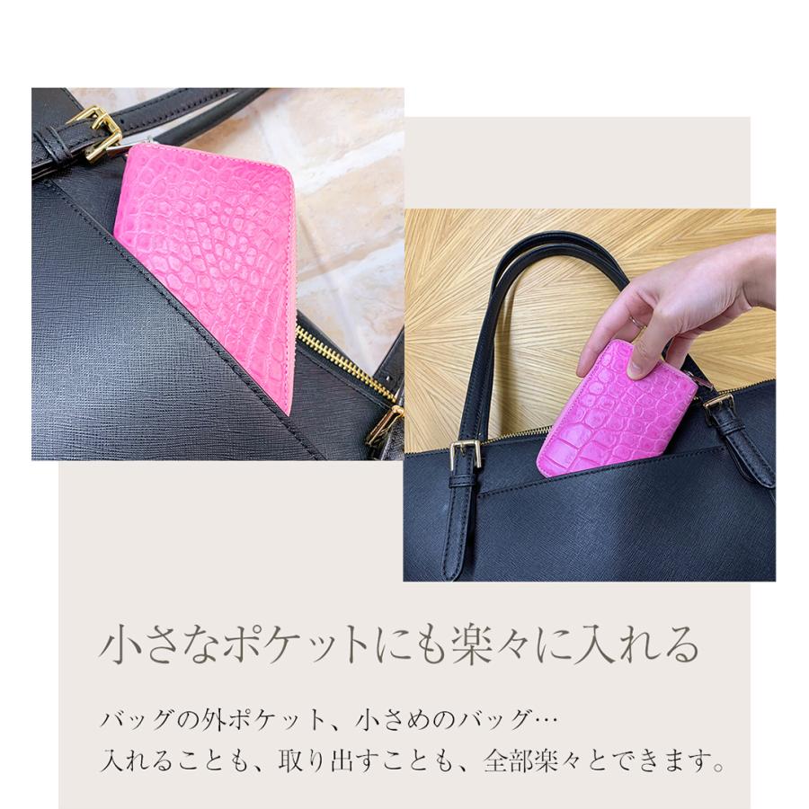 クロコダイル革 カードケース レッド / ワイン ピンク ブルー 革製品