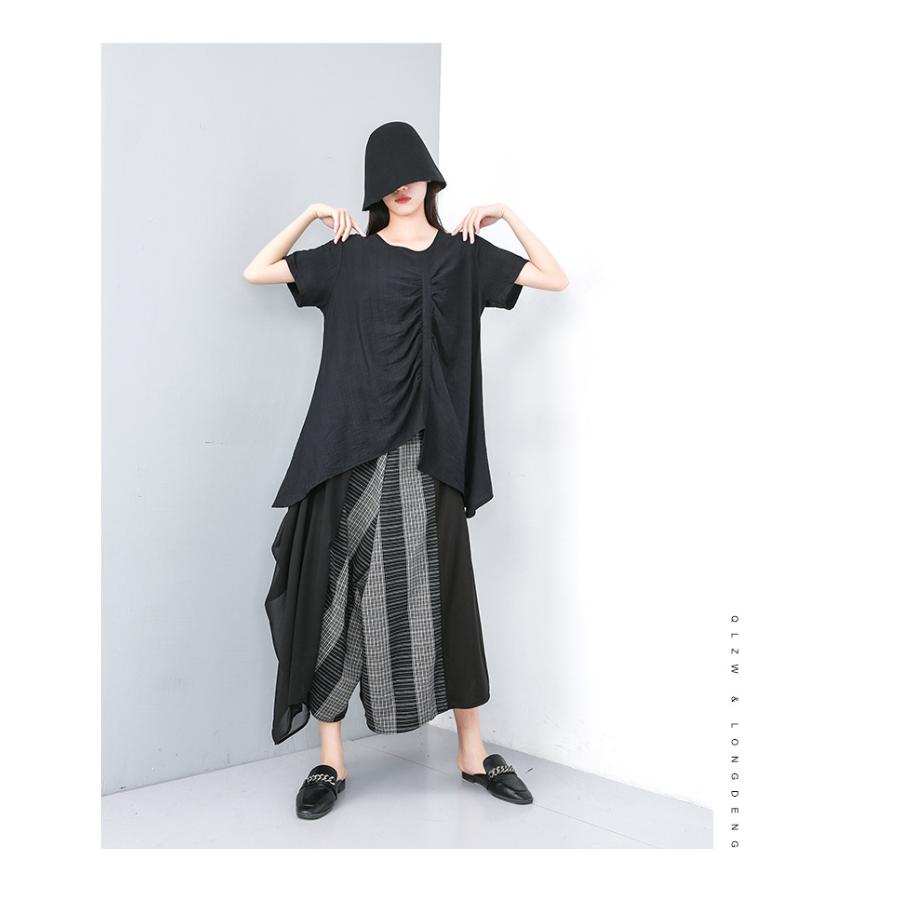 ガウチョパンツ レディース黒 コーデ春夏 フォーマル きれいめ 40代 30代 代 非対称 7部 B19 2798 White Wings 通販 Yahoo ショッピング