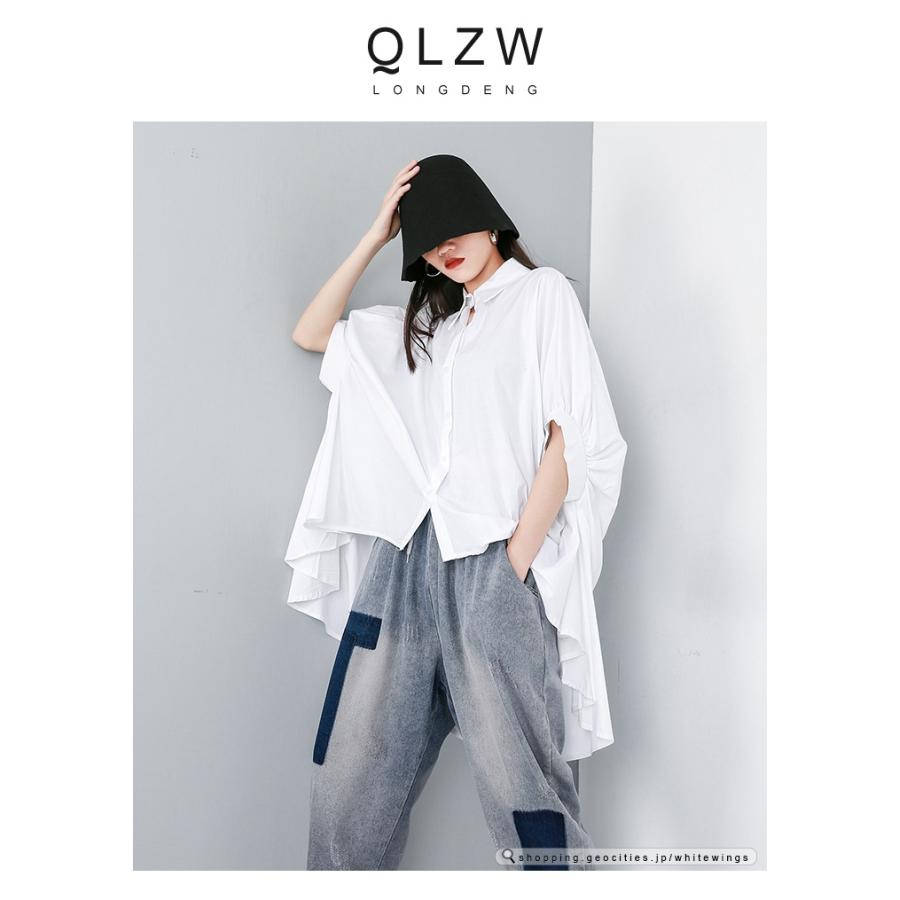 シャツ レディース黒 コーデ夏 フォーマル きれいめ 40代 30代 代 非対称 B19 9040 White Wings 通販 Yahoo ショッピング