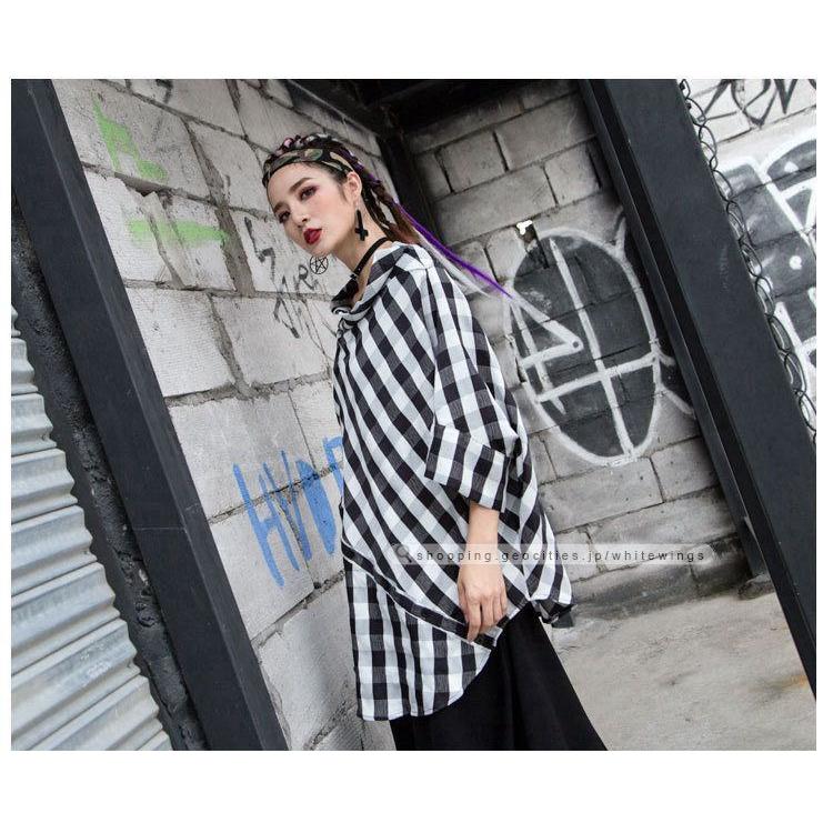 シャツ ブラウス レディース 半袖 モード ストリート 黒 カジュアル ナチュラル 旅行 体型カバー 代 30代 仮装 21新作 Dl1002 White Wings 通販 Yahoo ショッピング