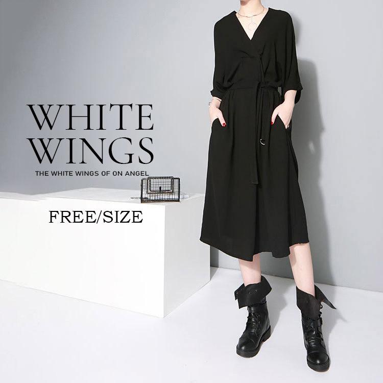 ワンピース レディース ロング丈ワンピース 長袖 コーディネート フォマール 細身 Vネック 結婚式 上品 マタニティ 40代 50代 大人 春 夏 秋 冬 Ll1347 White Wings 通販 Yahoo ショッピング