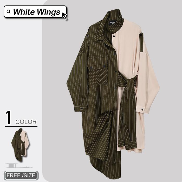 ワンピースひざ丈 レディース秋 コーデ黒フォーマル 厚手 結婚式 きれいめ 40代 30代 代 着痩せストライプシャツワンピ Ll6793 White Wings 通販 Yahoo ショッピング