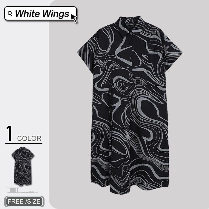 ワンピース 半袖 レディースファッション 21春 体型カバー 披露宴 コーディネート シャツワンピ 30代 40代 50代 Ll14 White Wings 通販 Yahoo ショッピング