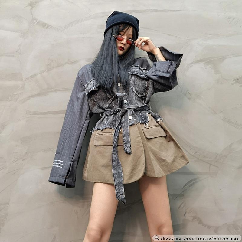 Gジャンデニムジャケット レディース秋 コーデ 黒フォーマル 結婚式 きれいめ 40代 30代 代 カジュアルストライプ重ね Ms2812 White Wings 通販 Yahoo ショッピング