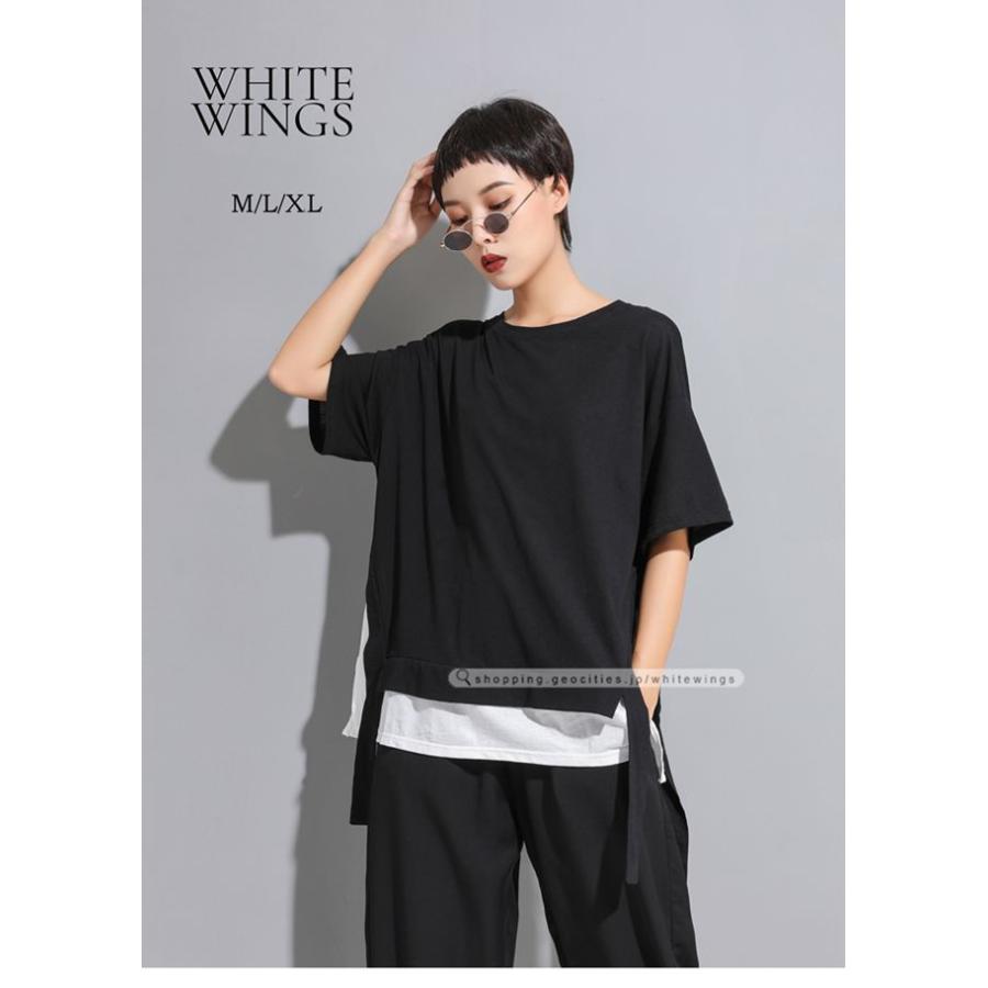 Tシャツ トップス レディース 半袖 モード アメカジ 黒 カジュアル きれいめ デート オーバーサイズ トレーナー 代 30代 40代 50代 婦人服 22新作 Zc1353 White Wings 通販 Yahoo ショッピング