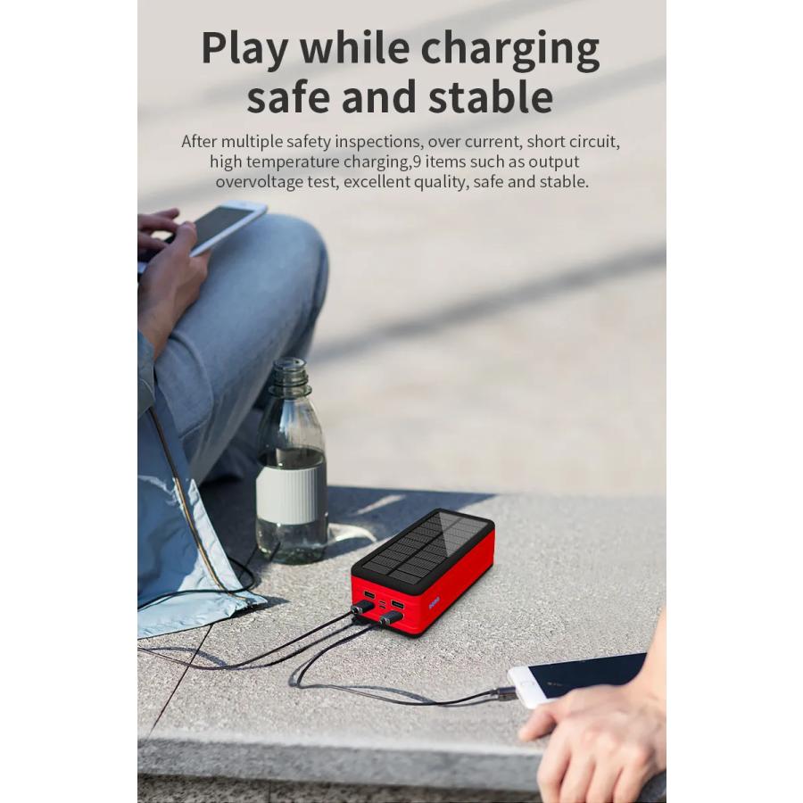モバイルバッテリー 超大容量 80000mAh ソーラー充電 アウトドア 非常