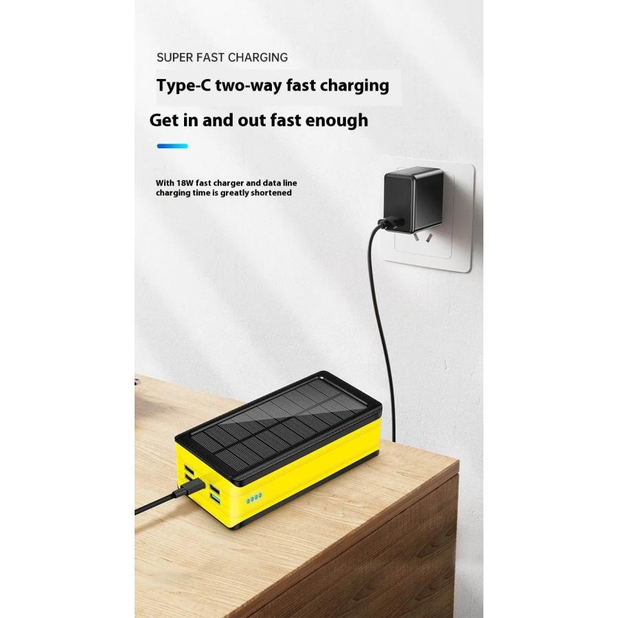 モバイルバッテリー 超大容量 80000mAh ソーラー充電 アウトドア 非常