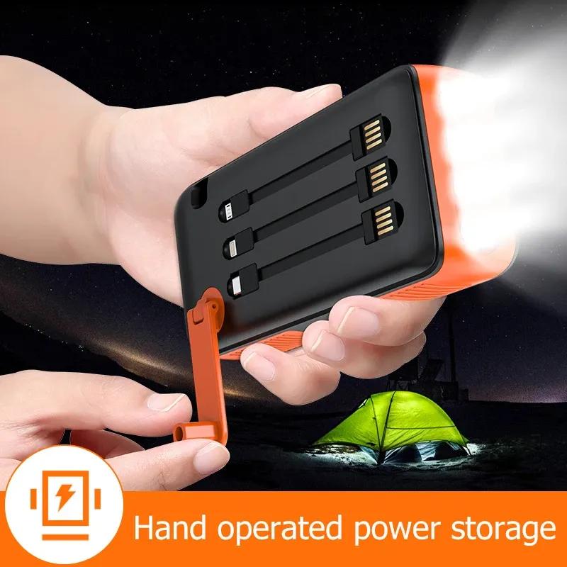モバイルバッテリー 大容量 63200mAh 手回し発電機 ソーラー充電