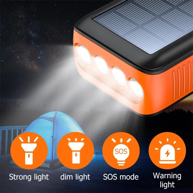 モバイルバッテリー 大容量 63200mAh 手回し発電機 ソーラー充電