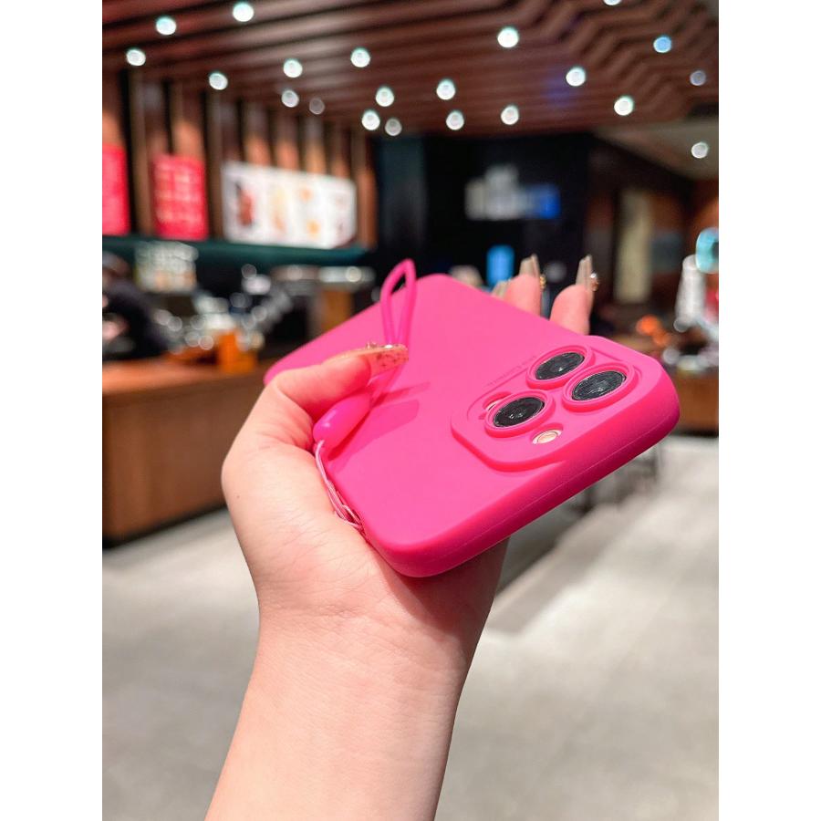 iPhone スマホケース iphoneケース シリコン ストラップ カラー