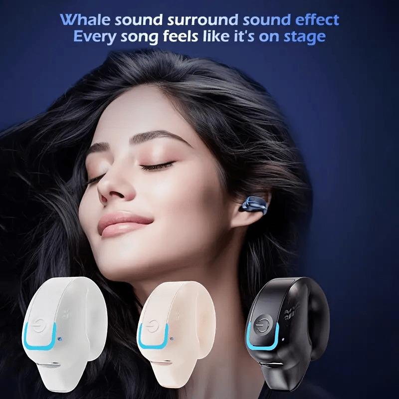 ワイヤレスイヤホン Bluetooth 片耳 骨伝導 コンパクト 高音質 重低音 ノイズキャンセリング 自動ペアリング スポーツ iPhone 16 15 Android 日本語 最新 E04（Yahoo!・スマートフォングッズHono）