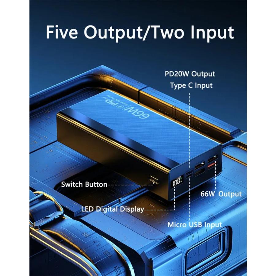 モバイルバッテリー 大容量 50000mAh 4台同時充電 高速 キャンプ 旅行