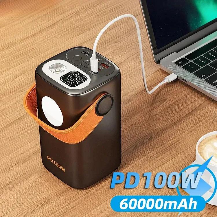 モバイルバッテリー 大容量 60000mAh BOX 持ち手 キャンプ アウトドア