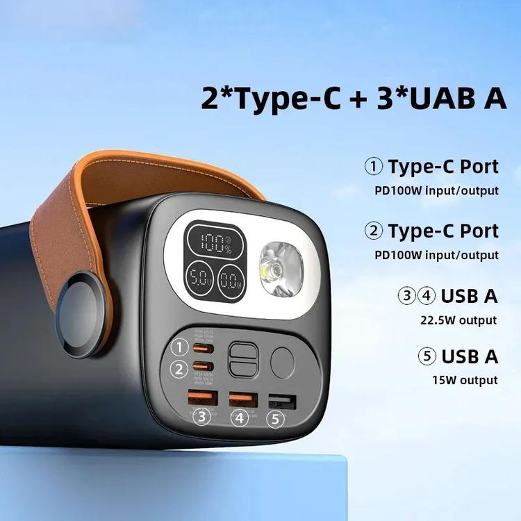 モバイルバッテリー 大容量 60000mAh BOX 持ち手 キャンプ アウトドア