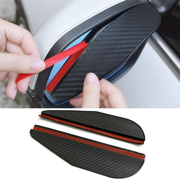 ミラーバイザー 車 ドアミラー サイドミラー バイザー 視界 確保 雨よけ 雪よけ 2枚カーボン調 送料無料 mirrorvisor