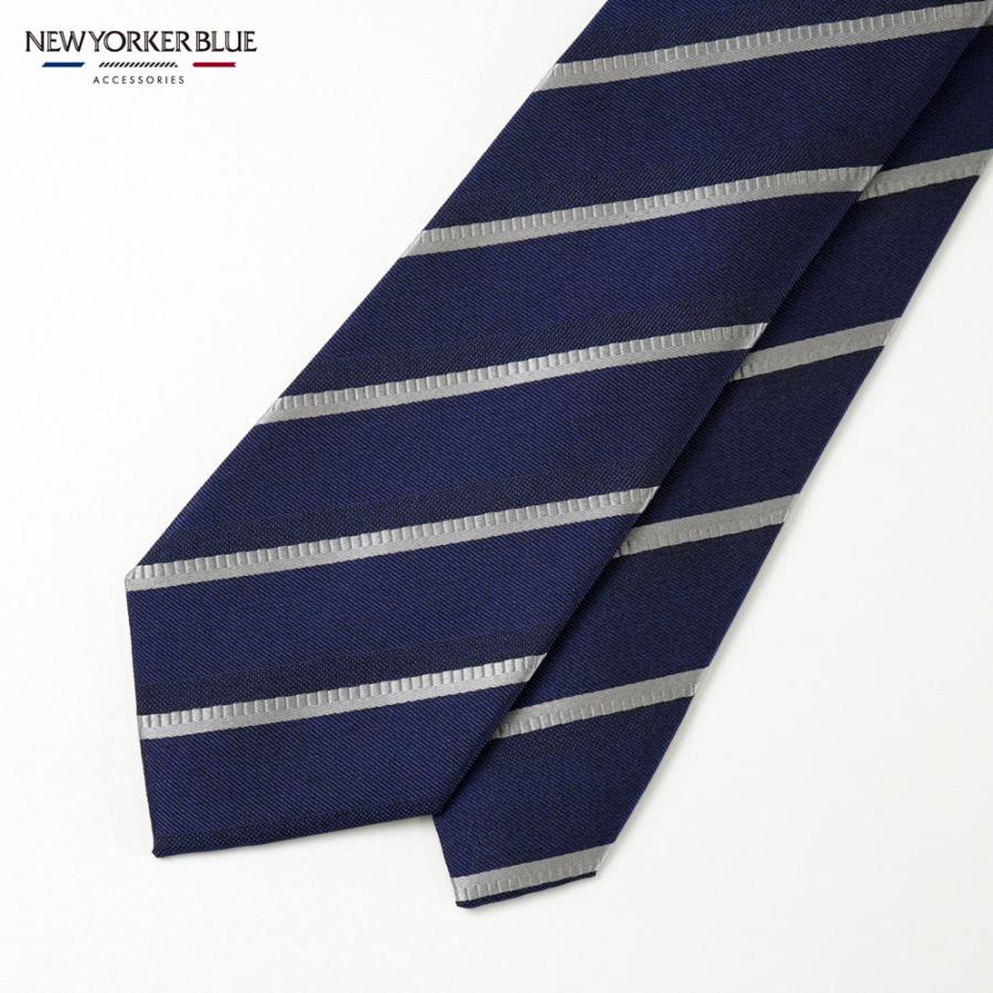 NEWYORKER BLUE ニューヨーカーブルー ストライプ柄（メランジ調