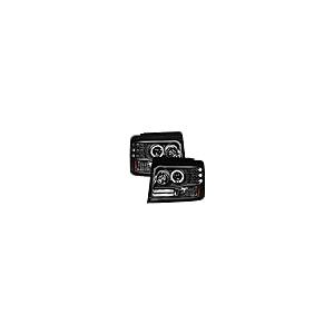 AnzoUSA 111184 ブラック プロジェクター ハロ ヘッドライト サイドマーカーとパーキングライト付き フォード F 1 並行輸入品の画像