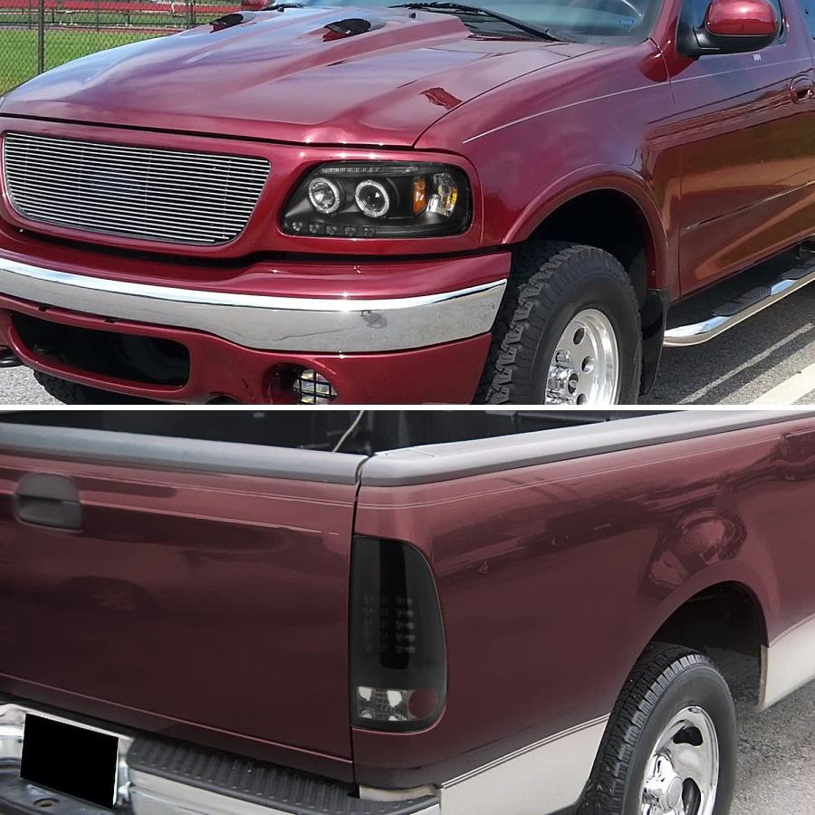 Spec D Tuning Halo 光沢ブラックプロジェクターヘッドライト + LEDバンパーフォグランプ フォードF150スタ 並行輸入品_3