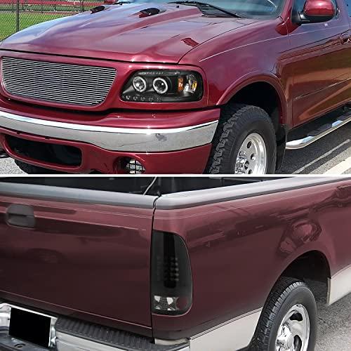 Spec D Tuning Halo 光沢ブラックプロジェクターヘッドライト + LEDバンパーフォグランプ フォードF150スタ 並行輸入品_4
