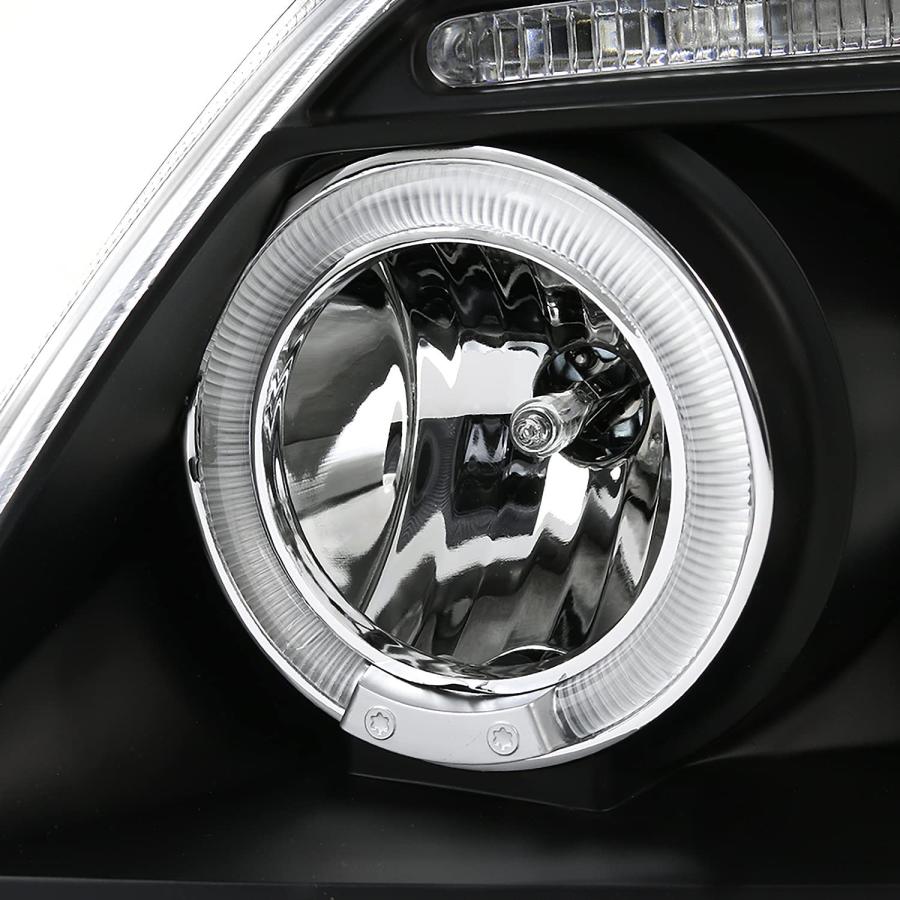 Spec D Tuning Halo 光沢ブラックプロジェクターヘッドライト + LEDバンパーフォグランプ フォードF150スタ 並行輸入品_6