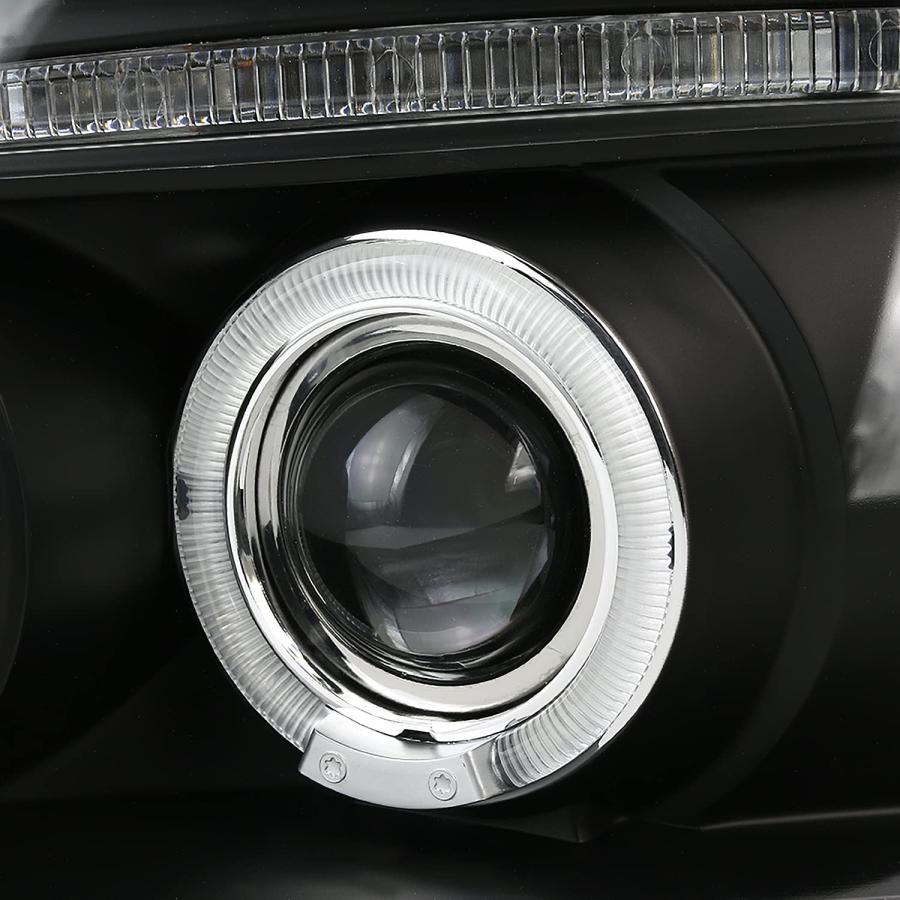 Spec D Tuning Halo 光沢ブラックプロジェクターヘッドライト + LEDバンパーフォグランプ フォードF150スタ 並行輸入品_9