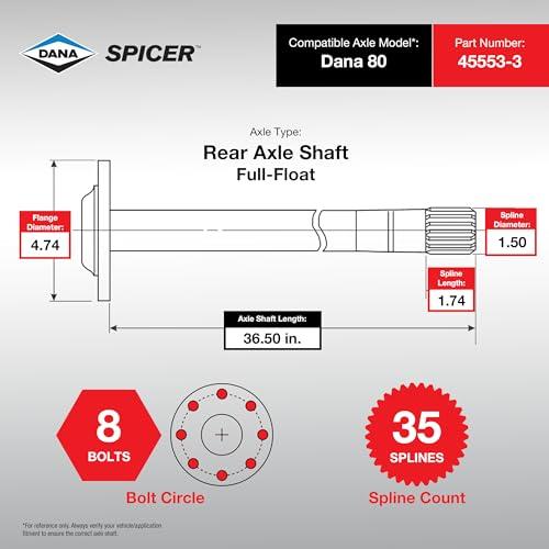 【並行輸入品】Spicer 45553 3 リアアクスルシャフト Spicer 45553 3 Rear Axle Shaftの画像