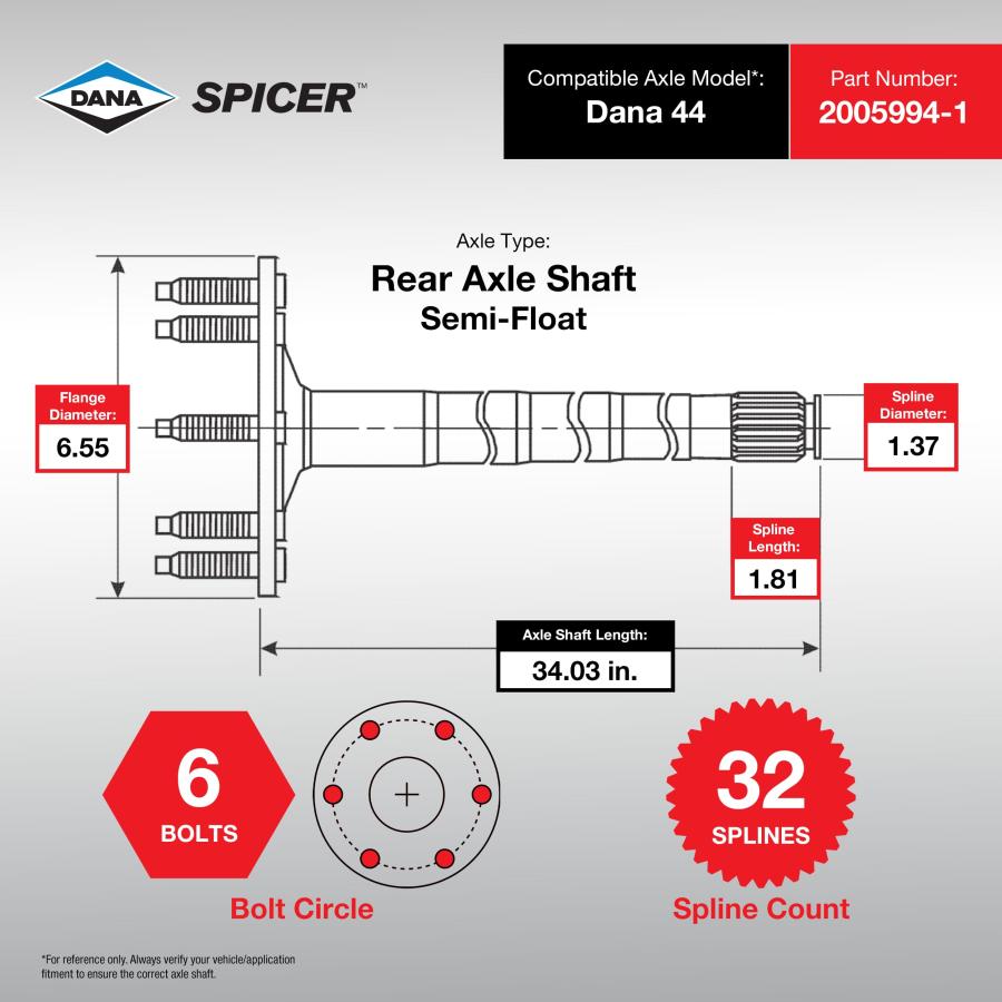 【並行輸入品】Spicer 2005994 1 リア車軸シャフト Spicer 2005994 1 Rear Axle Shaft DANA 4の画像